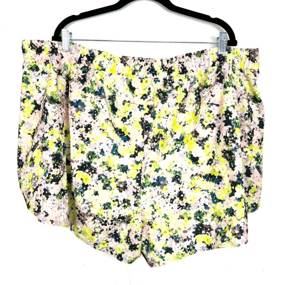 Old Navy Active StretchTech Running Shorts Lined Yellow Floral 3X Plus Size NWOT - Picture 4 of 6